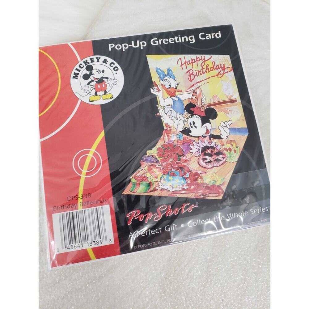 NEW Vintage Pop Shots Greeting Card Disney Birthday Ballerinas Minnie Daisy Gift